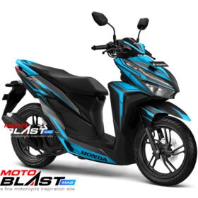 Decal Stiker Vario 125/150 Esp BLACK SPLASH BLUE